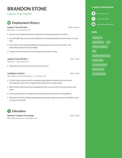 Resume example 5