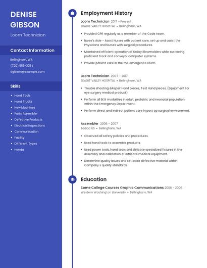 Loom Technician Resume