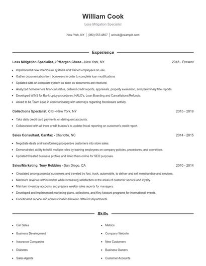 Resume example 1
