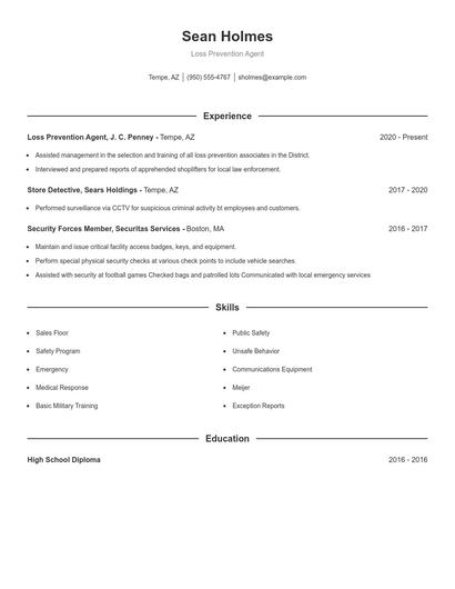 Resume example 1