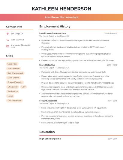 Resume example 3