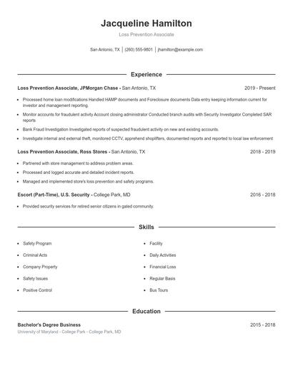 Resume example 1