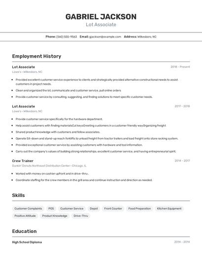 Resume example 2