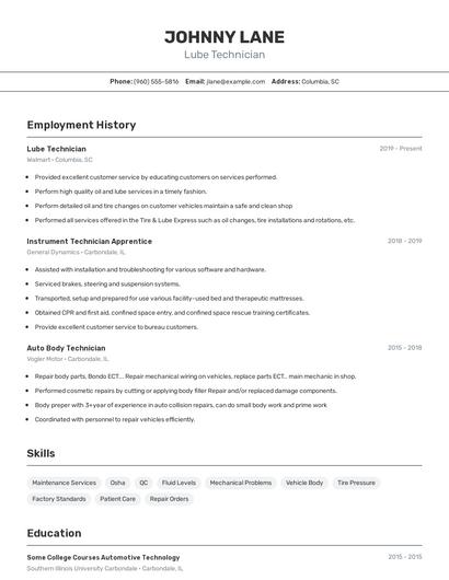Resume example 2
