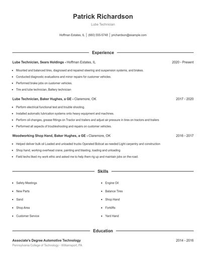 Resume example 1