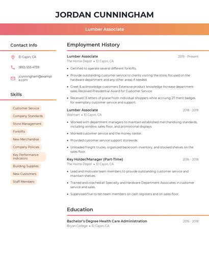 Resume example 3