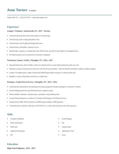 Lumper Resume