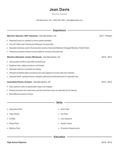 Resume example 1