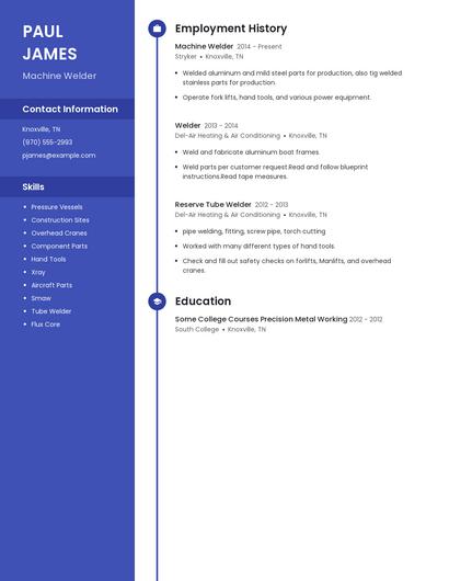 Machine Welder Resume