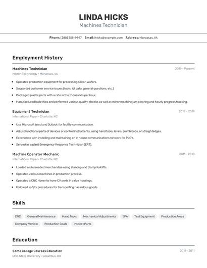 Resume example 2