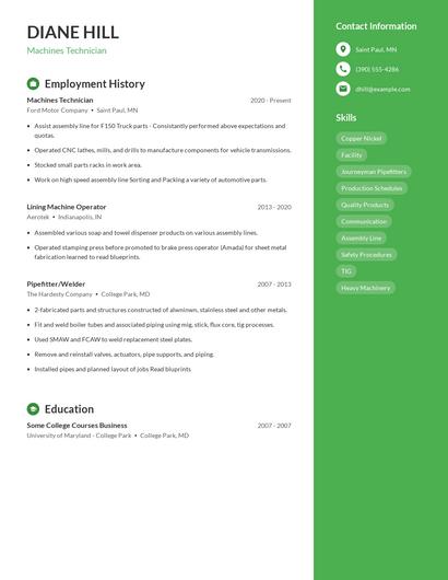 Resume example 5