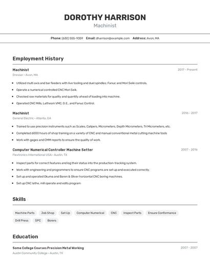 Resume example 2