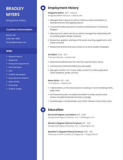 Magazine Editor Resume