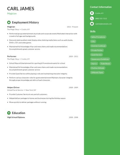 Magician Resume