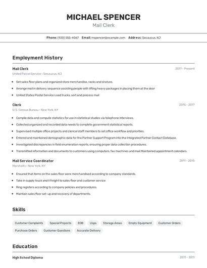 Resume example 2