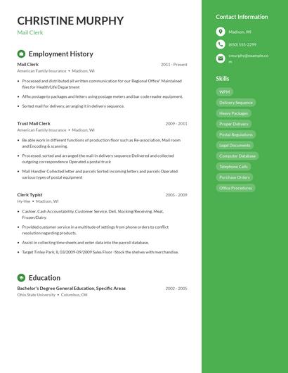 Resume example 5
