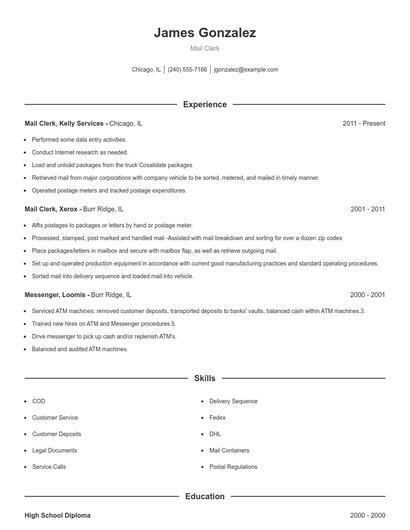 Resume example 1