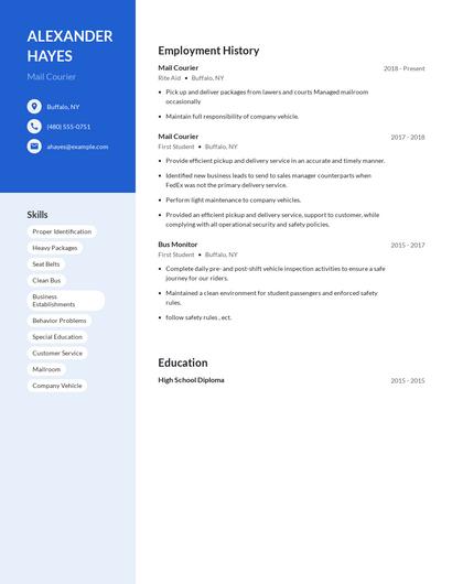 Mail Courier Resume