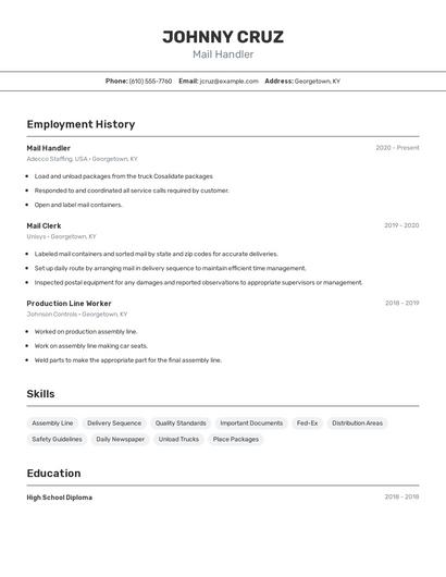 Resume example 2