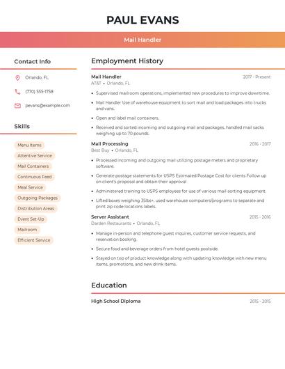 Resume example 3