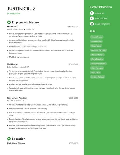 Resume example 5