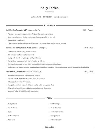 Resume example 1
