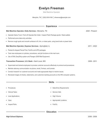 Resume example 1