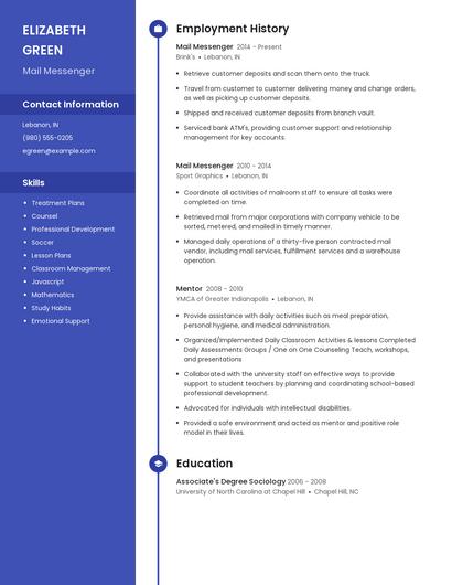 Mail Messenger Resume