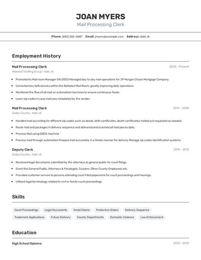 Resume example 2