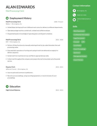 Resume example 5
