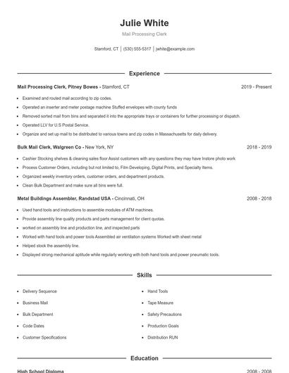 Resume example 1