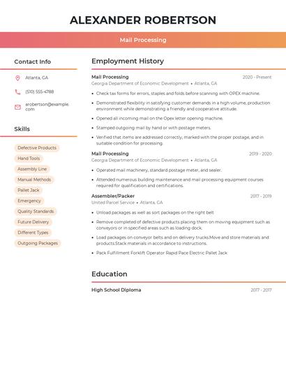 Resume example 3