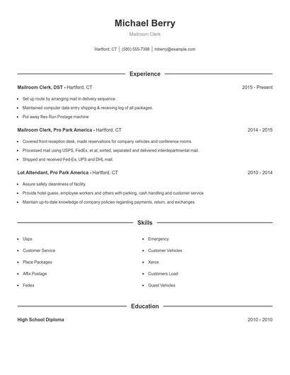 Resume example 1