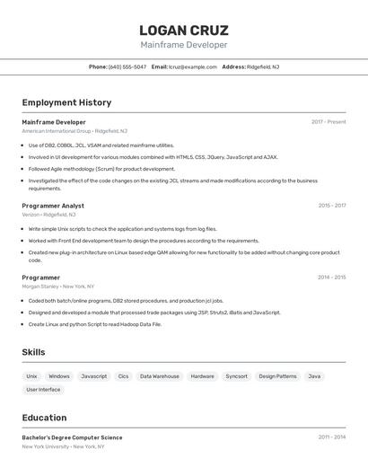 Resume example 2