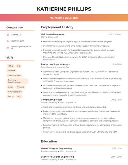 Resume example 3