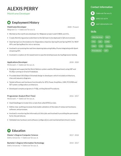 Resume example 5