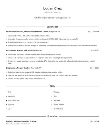 Resume example 1