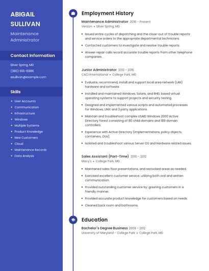 Resume example 5
