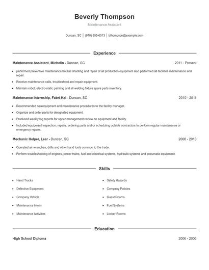Resume example 1