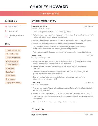 Resume example 3