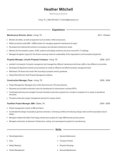 Resume example 1