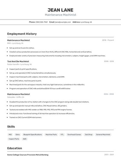 Resume example 2