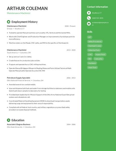 Resume example 4