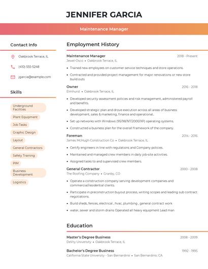 Resume example 3