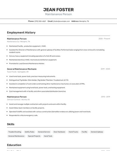 Resume example 2