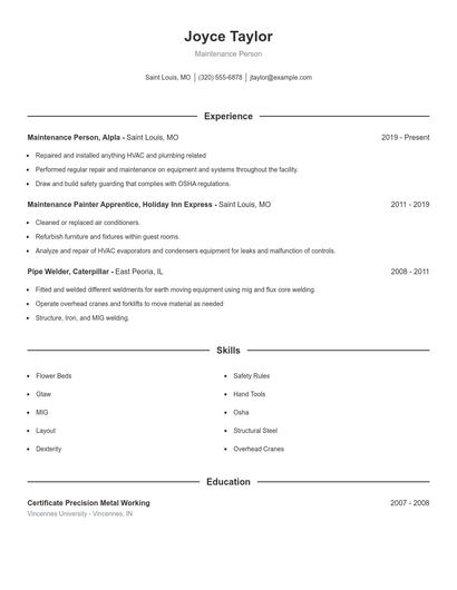 Resume example 1