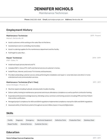 Resume example 2