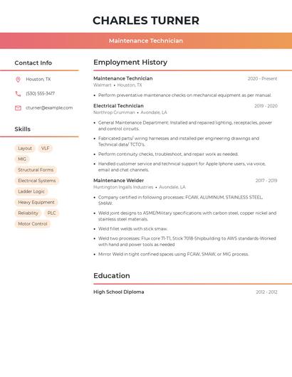 Resume example 3