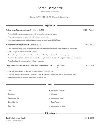 Resume example 1