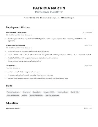 Resume example 2